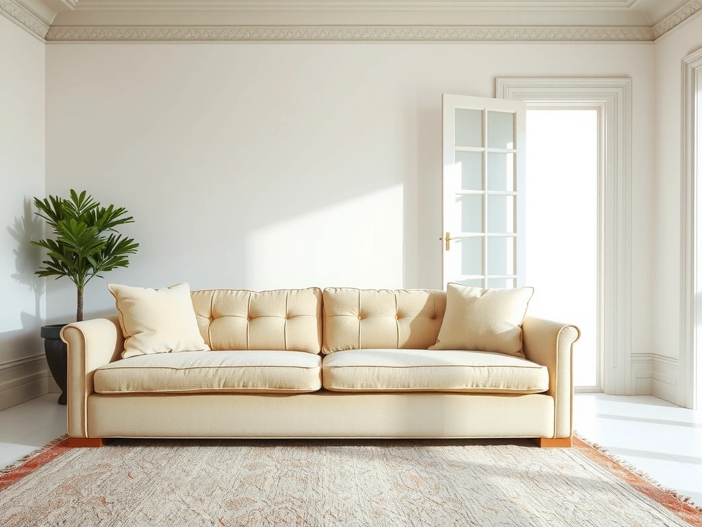 Canapé après le nettoyage